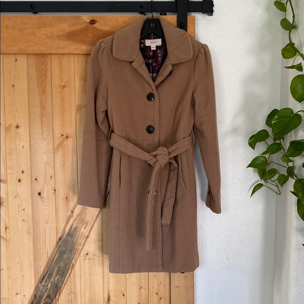 Vintage Merona Tan Wool Belted Coat